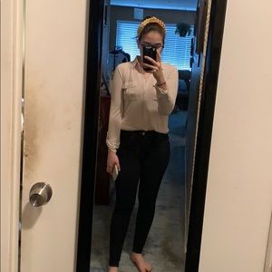 Ann Taylor Cream Button Down Shirt